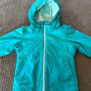 Columbia Girls' Teal Hooded Raincoat
